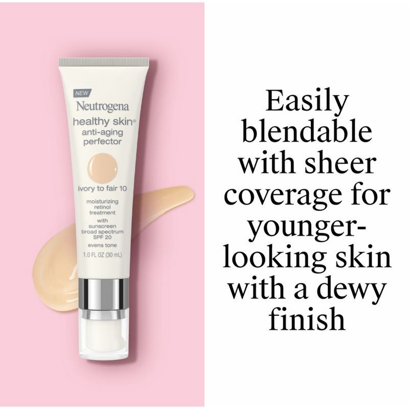 slide 4 of 11, Neutrogena Healthy Skin Anti-Aging Perfector with Retinol & Broad Spectrum SPF 20 Sunscreen - 10 Ivory to Fair, 1 ct
