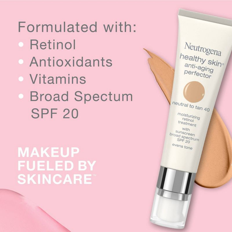 slide 3 of 7, Neutrogena Healthy Skin Anti-Aging Perfector with Retinol & Broad Spectrum SPF 20 Sunscreen - 20 Fair to Light, 1 ct