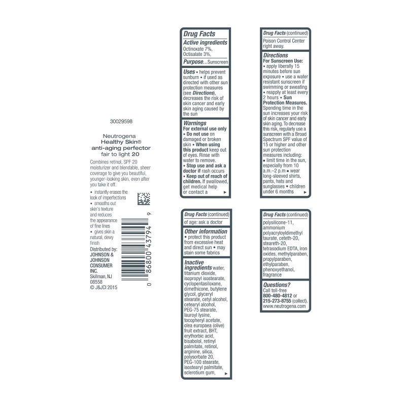 slide 12 of 13, Neutrogena Healthy Skin Anti-Aging Perfector with Retinol & Broad Spectrum SPF 20 Sunscreen - 20 Fair to Light - 1 fl oz, 1 ct