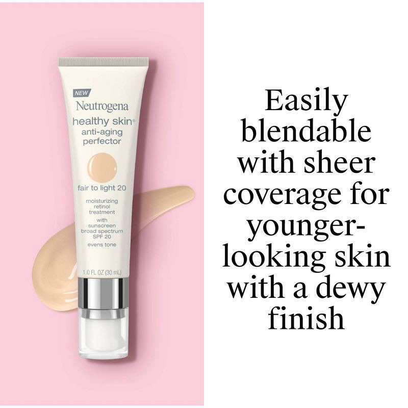 slide 4 of 13, Neutrogena Healthy Skin Anti-Aging Perfector with Retinol & Broad Spectrum SPF 20 Sunscreen - 20 Fair to Light - 1 fl oz, 1 ct