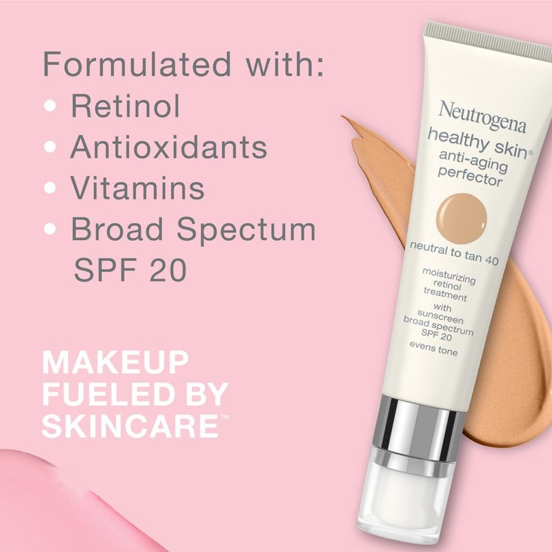 slide 3 of 7, Neutrogena Healthy Skin Anti-Aging Perfector with Retinol & Broad Spectrum SPF 20 Sunscreen - 40 Neutral to Tan, 1 ct