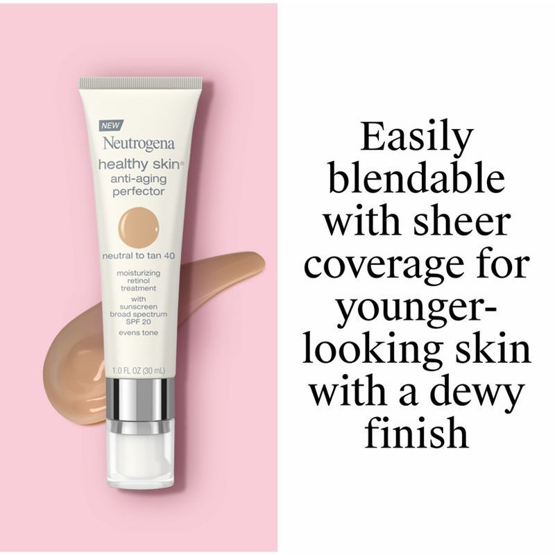 slide 4 of 8, Neutrogena Healthy Skin Anti-Aging Perfector with Retinol & Broad Spectrum SPF 20 Sunscreen - 40 Neutral to Tan, 1 ct