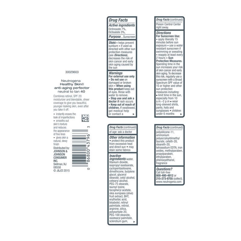 slide 7 of 7, Neutrogena Healthy Skin Anti-Aging Perfector with Retinol & Broad Spectrum SPF 20 Sunscreen - 40 Neutral to Tan, 1 ct