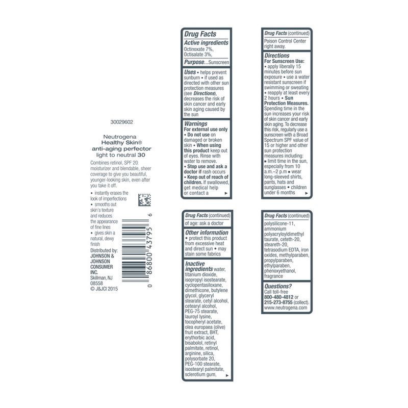 slide 8 of 11, Neutrogena Healthy Skin Anti-Aging Perfector with Retinol & Broad Spectrum SPF 20 Sunscreen - 30 Light to Neutral, 1 ct