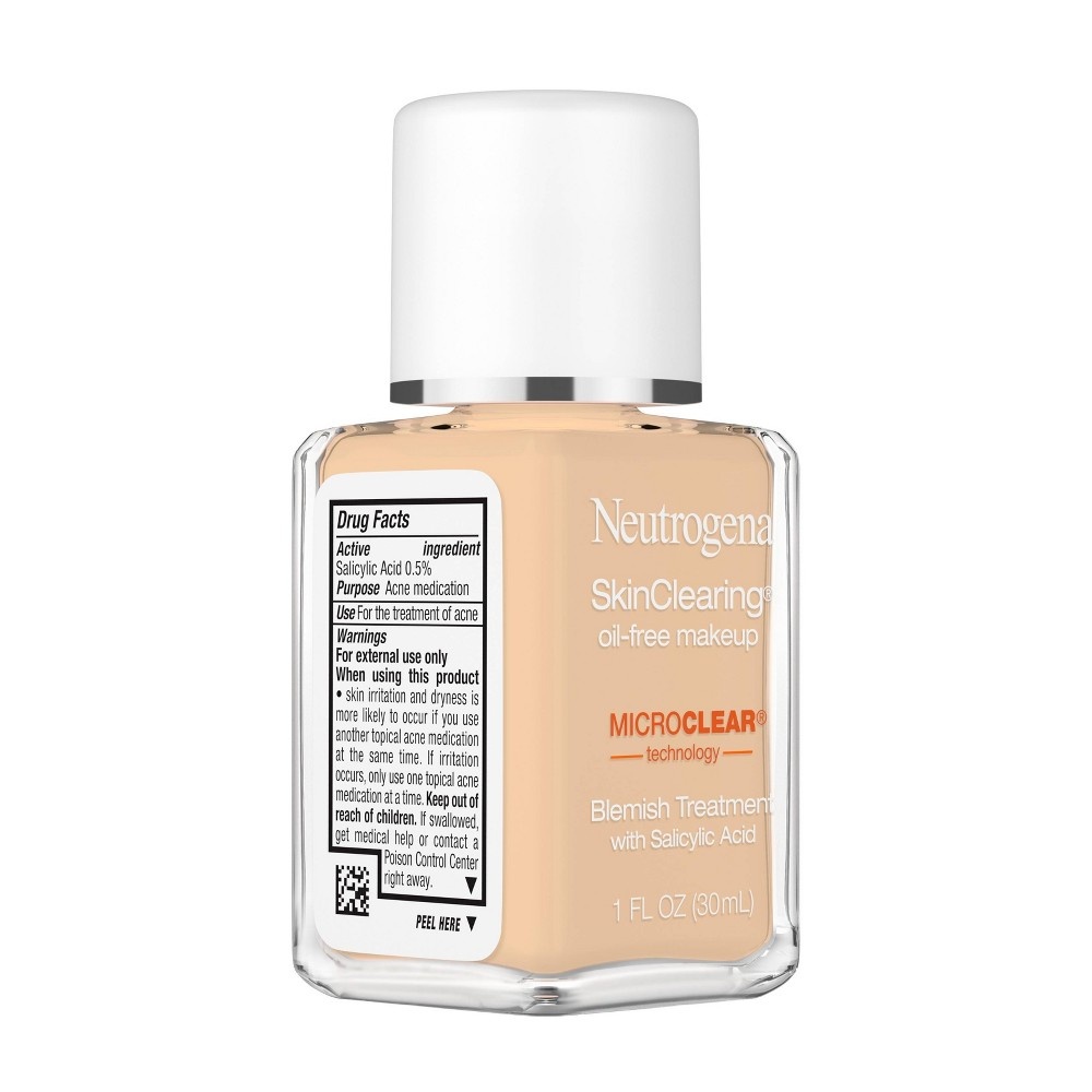 slide 3 of 8, Neutrogena Skin Clearing Oil-Free Liquid Foundation with Salicylic Acid - 85 Honey - 1 fl oz, 1 fl oz