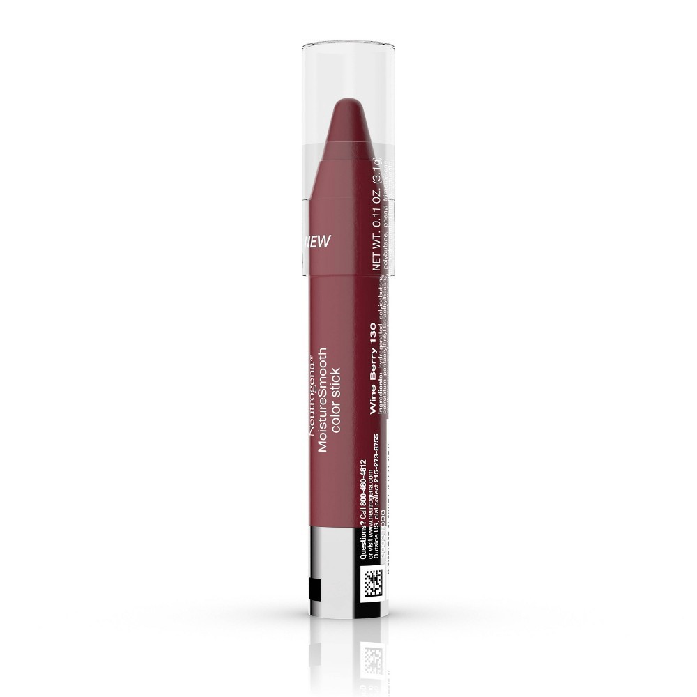 slide 3 of 8, Neutrogena Moisture Smooth Color Stick - 130 Wine Berry - 0.11oz, 0.11 oz