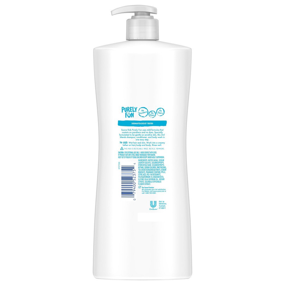 slide 4 of 5, Suave Kids Purely Fun Sensitive 3-in-1 Shampoo + Conditioner + Body Wash - 28 fl oz, 28 fl oz