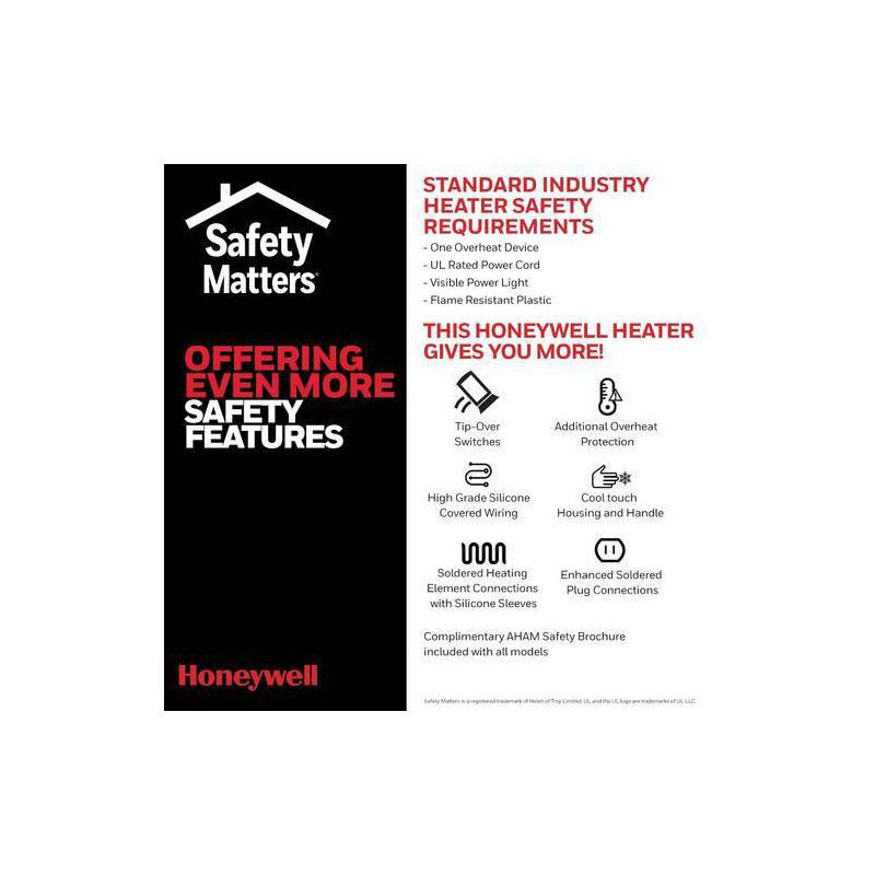 slide 3 of 12, Honeywell HHF360B 1500W 360˚ Surround Indoor Heater Black: Portable Space Heater for Bedroom, ETL Listed, Fan Driven, 1 ct