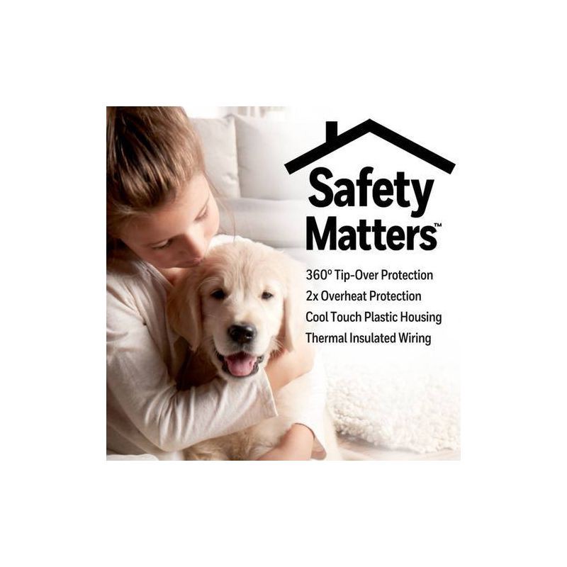 slide 12 of 12, Honeywell HHF360B 1500W 360˚ Surround Indoor Heater Black: Portable Space Heater for Bedroom, ETL Listed, Fan Driven, 1 ct