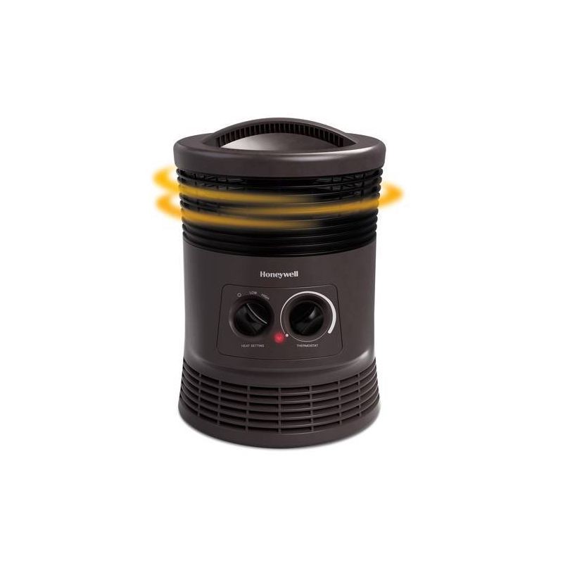 slide 1 of 12, Honeywell HHF360B 1500W 360˚ Surround Indoor Heater Black: Portable Space Heater for Bedroom, ETL Listed, Fan Driven, 1 ct