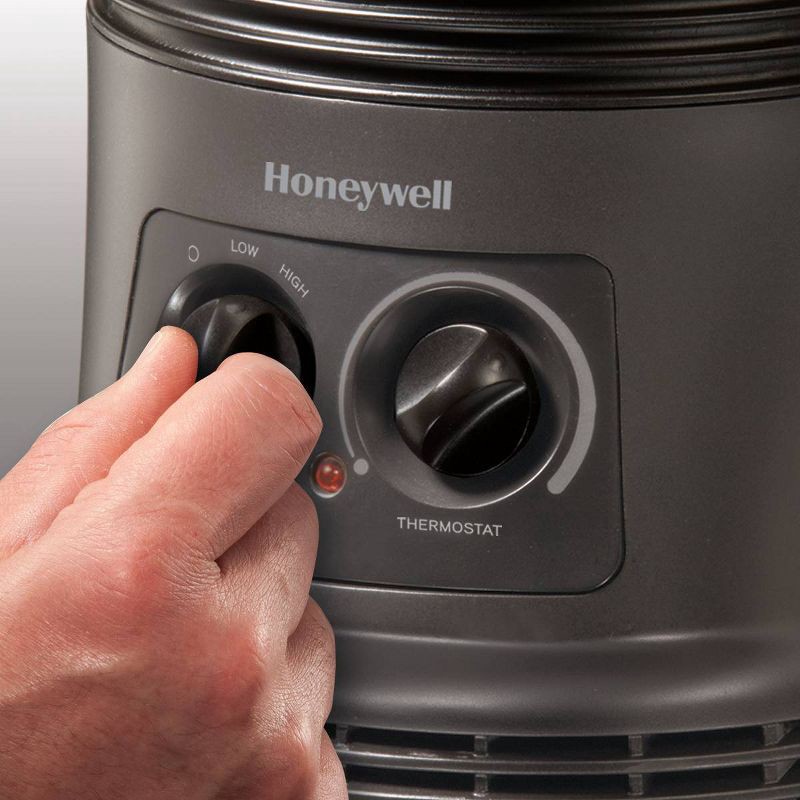 slide 5 of 10, Honeywell HHF360B 1500W 360˚ Surround Indoor Heater Black: Portable Space Heater for Bedroom, ETL Listed, Fan Driven, 1 ct