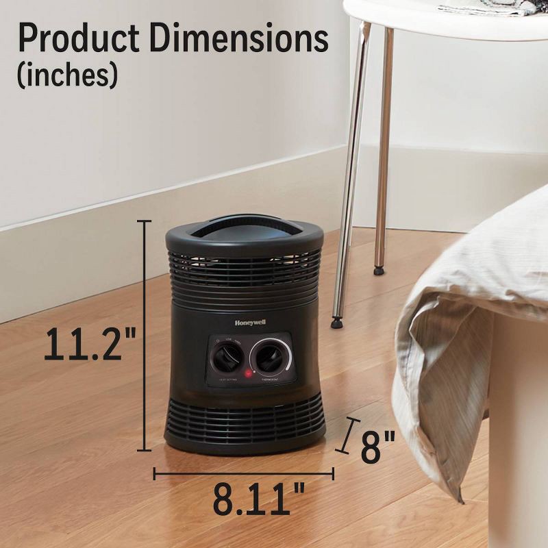 slide 8 of 10, Honeywell HHF360B 1500W 360˚ Surround Indoor Heater Black, 1 ct