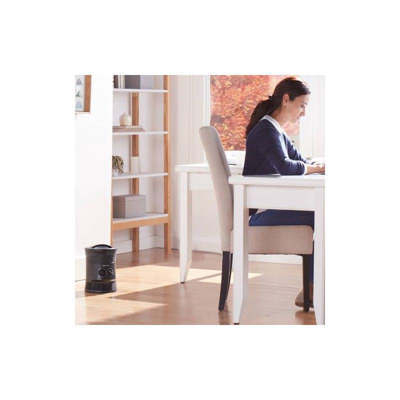 slide 11 of 12, Honeywell HHF360B 1500W 360˚ Surround Indoor Heater Black: Portable Space Heater for Bedroom, ETL Listed, Fan Driven, 1 ct