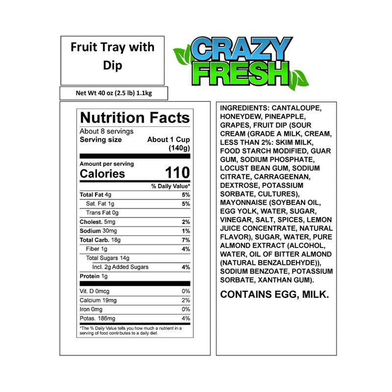 slide 5 of 6, Crazy Fresh Cut Fruit Tray with Strawberries & Dip - 2.5lb, 2.5 lb