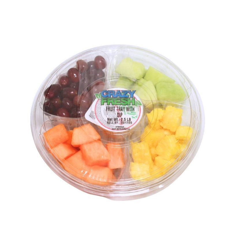 slide 1 of 6, Crazy Fresh Cut Fruit Tray with Strawberries & Dip - 2.5lb, 2.5 lb