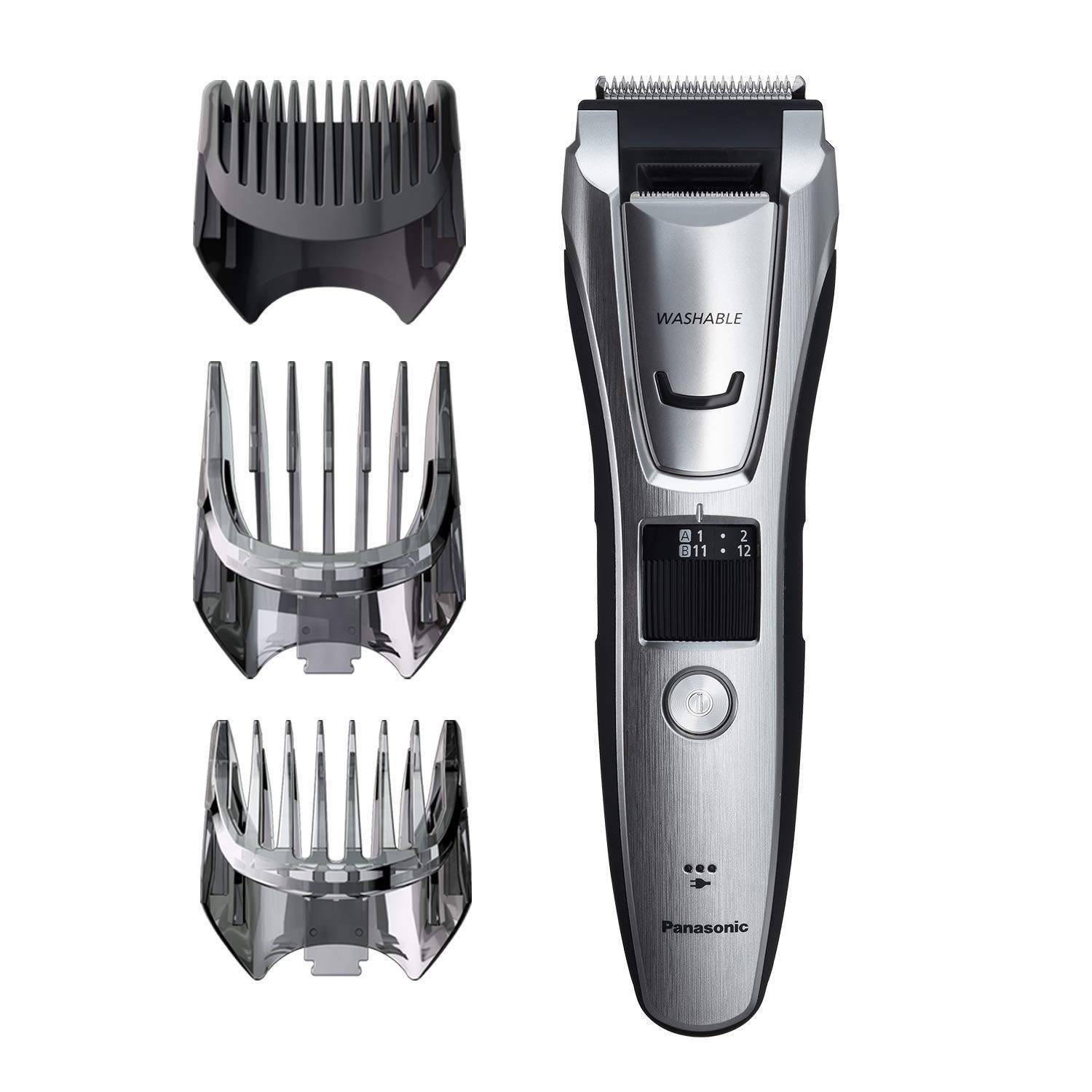 slide 1 of 12, Panasonic Men's All-in-One Rechargeable Facial Beard Trimmer and Total Body Hair Groomer - ES-GB80-S, 1 ct