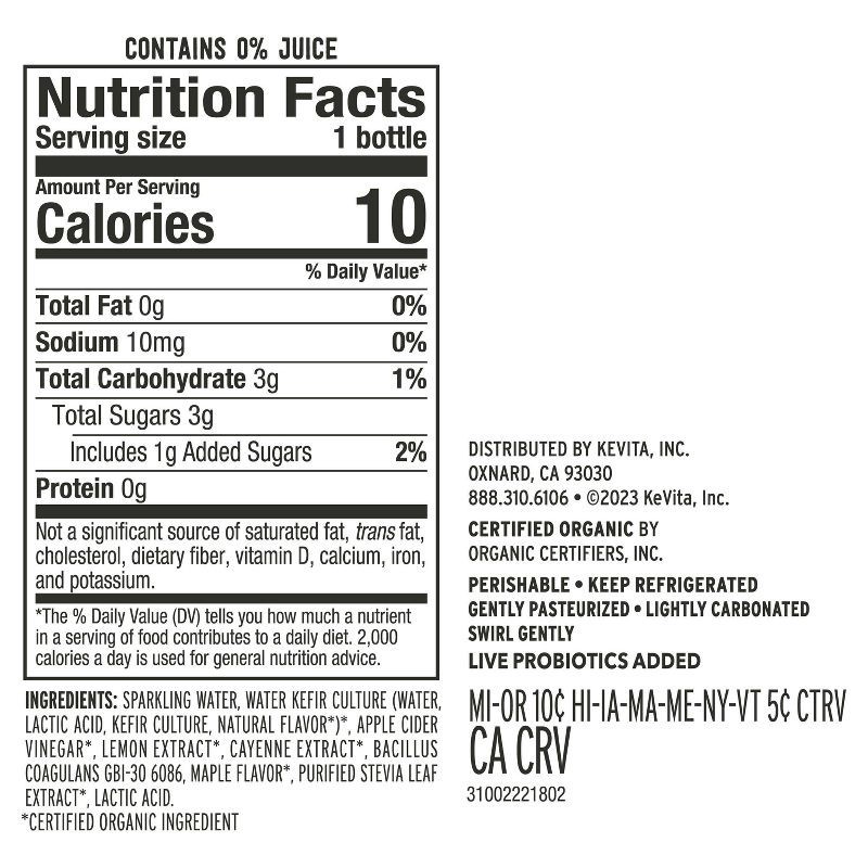 slide 3 of 3, KeVita Lemon Cayenne Sparkling Probiotic Drink - 15.2 fl oz, 15.2 fl oz