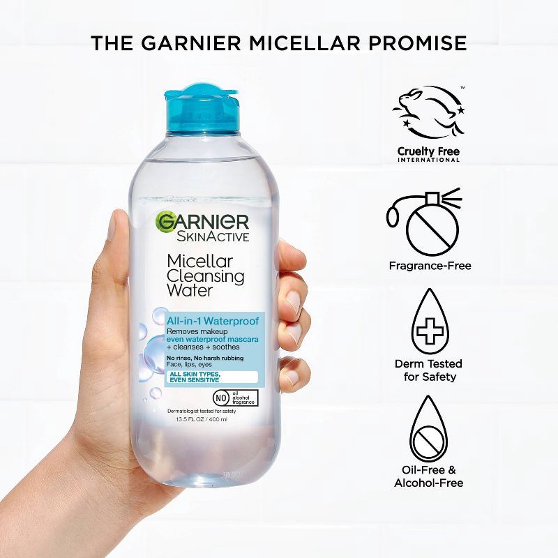 slide 5 of 9, Garnier Skin Active Micellar Cleansing Water - Unscented - 13.5 fl oz, 13.5 fl oz