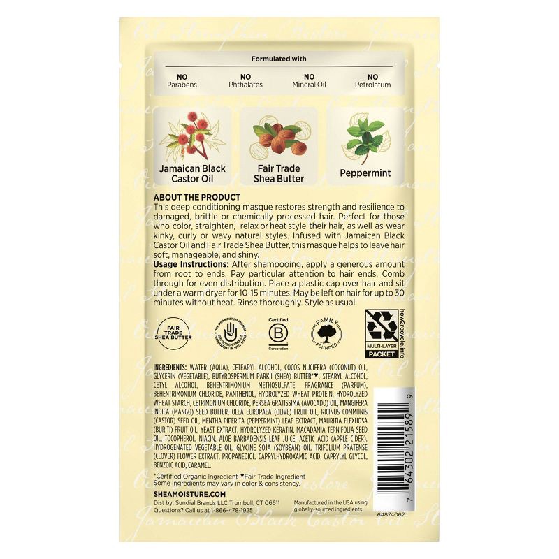 slide 2 of 7, SheaMoisture Jamaican Black Castor Oil Strengthen & Restore Hair Mask - 2oz, 2 oz