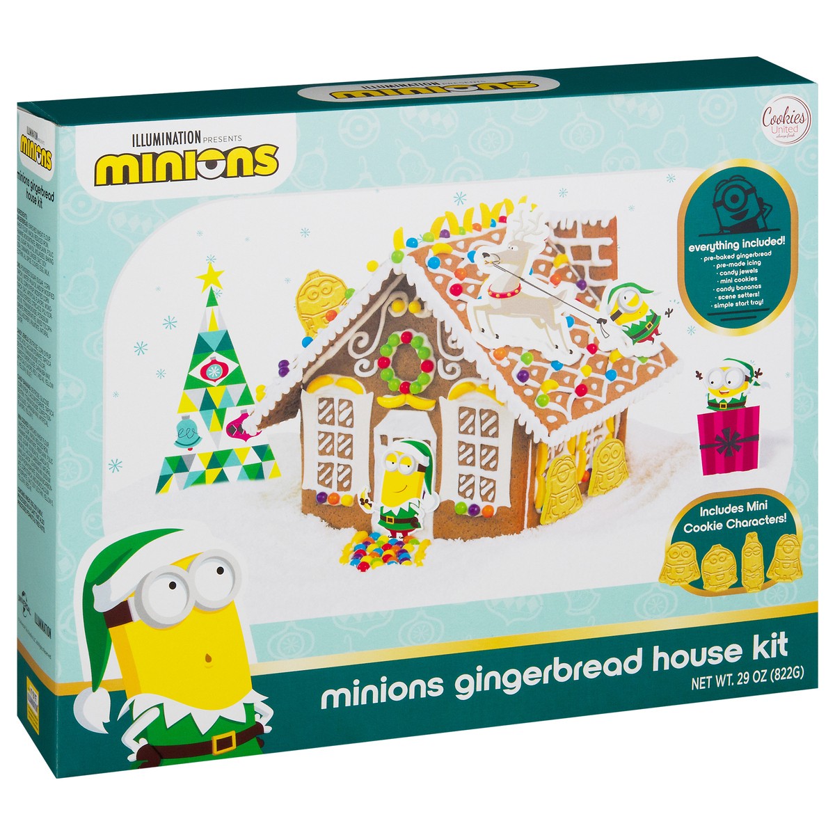 slide 2 of 9, Cookies United Minions Gingerbread House Kit 29 oz, 29 oz