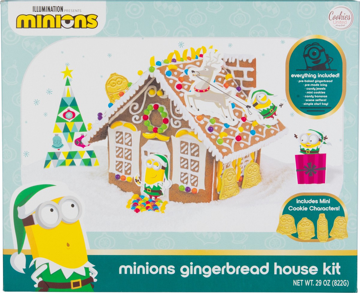 slide 3 of 9, Cookies United Minions Gingerbread House Kit 29 oz, 29 oz