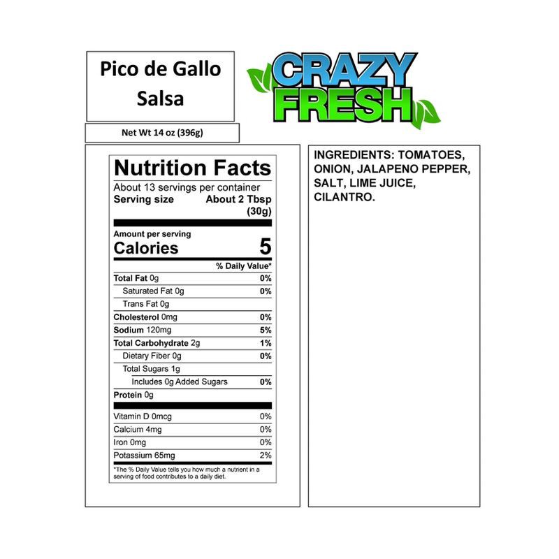 slide 4 of 5, Crazy Fresh Pico De Gallo Salsa - 14oz, 14 oz