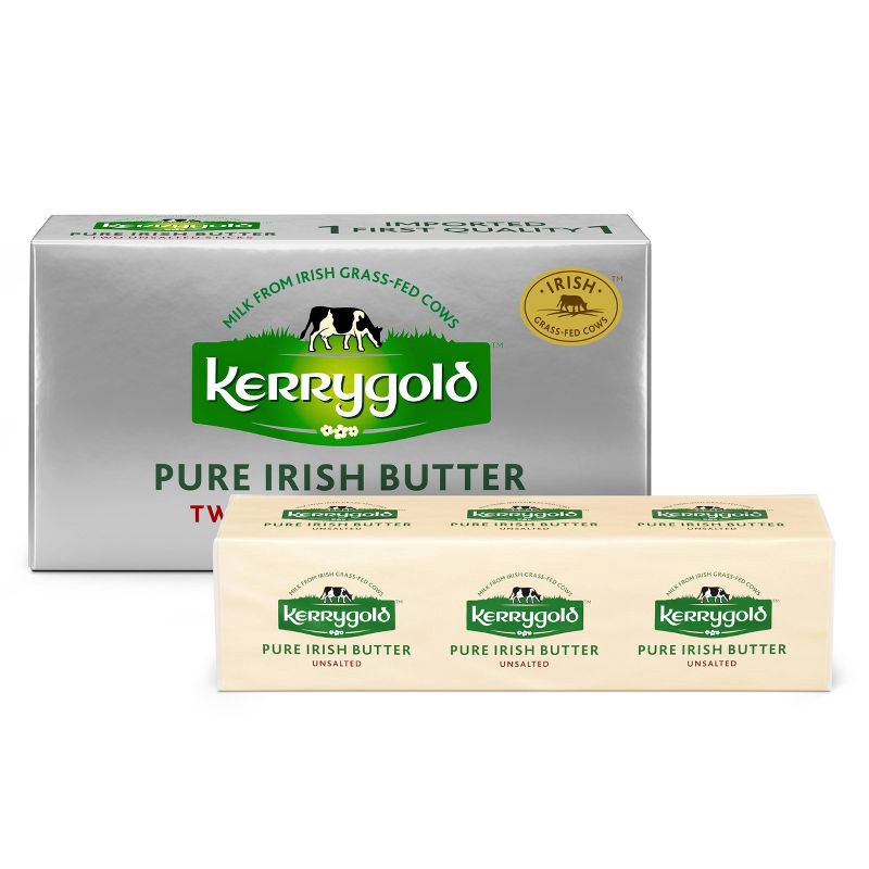 slide 1 of 5, Kerrygold Grass-Fed Pure Irish Unsalted Butter Sticks - 8oz/2ct, 2 ct; 8 oz