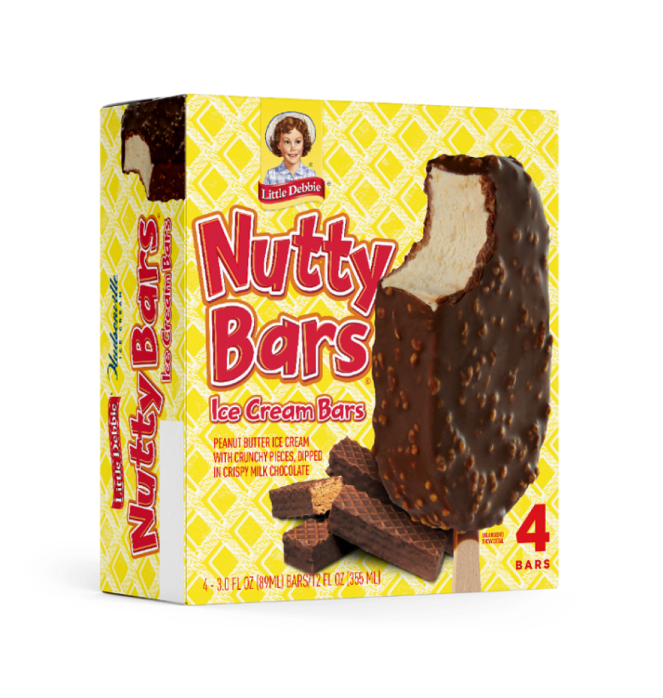 slide 1 of 1, Little Debbie Nutty Ice Cream Bars, 4 ct; 3 fl oz