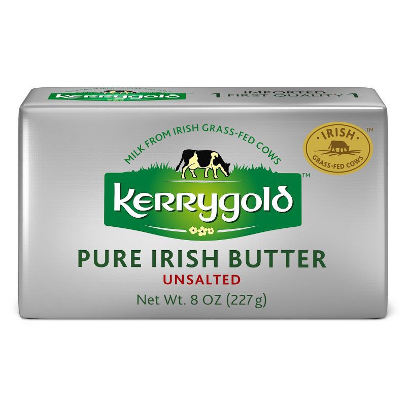 slide 1 of 7, Kerrygold Grass-Fed Pure Irish Unsalted Butter - 8oz Foil, 8 oz