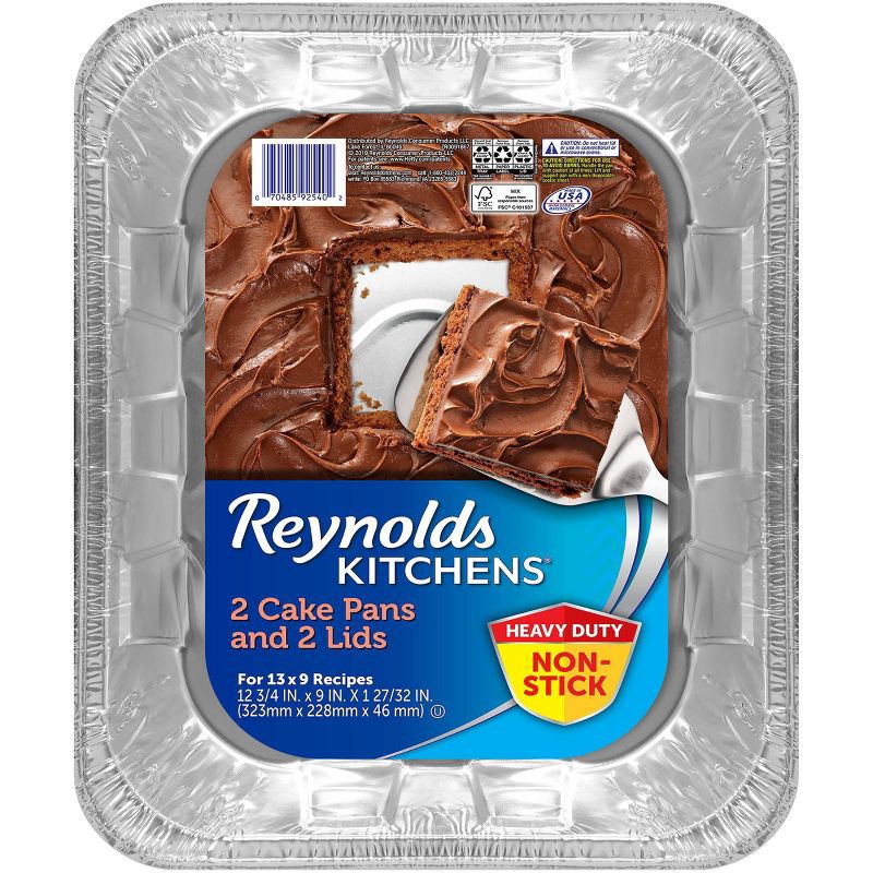 slide 1 of 5, Reynolds Disposable Bakeware cake Pan with Lids - 2ct, 2 ct