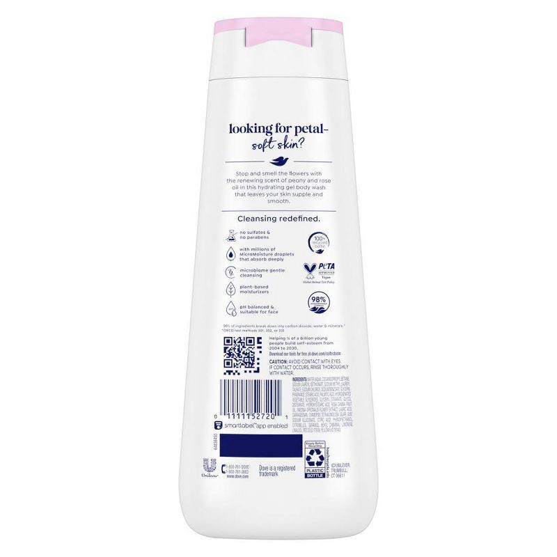 slide 2 of 11, Dove Beauty Dove Renew Body Wash - Peony & Rose Oil 24hr Lotion-Soft Skin - Vegan & PETA Approved 20 fl oz, 20 fl oz