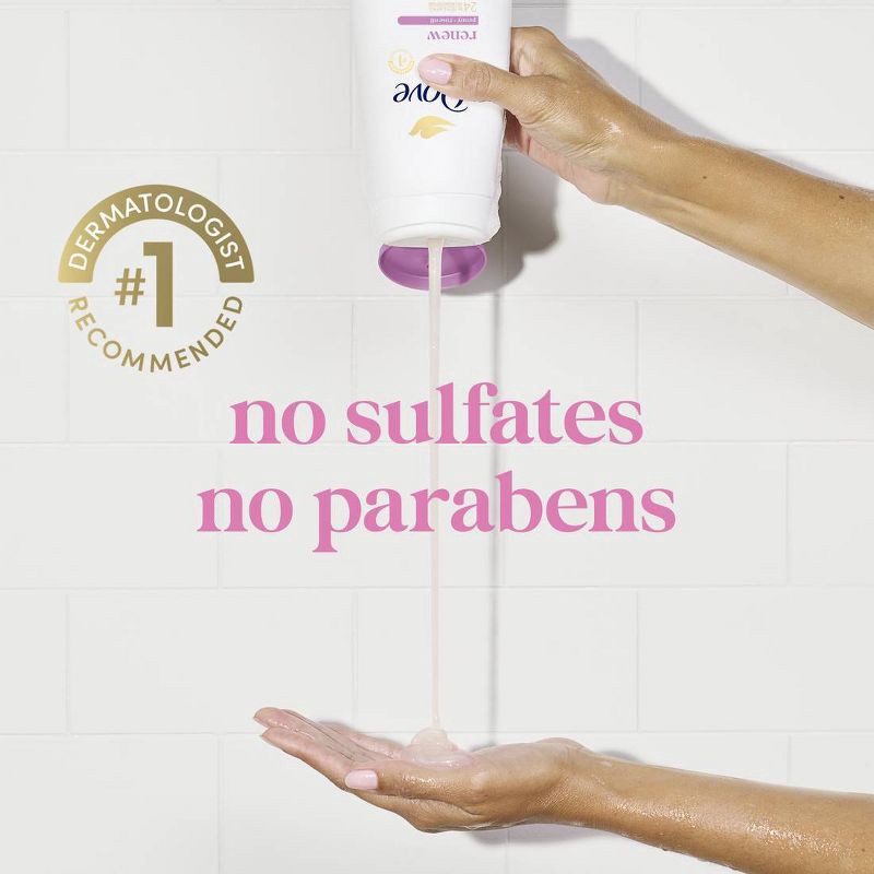 slide 6 of 11, Dove Beauty Dove Renew Body Wash - Peony & Rose Oil 24hr Lotion-Soft Skin - Vegan & PETA Approved 20 fl oz, 20 fl oz
