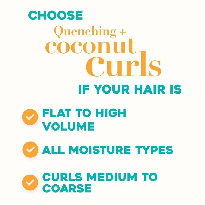 slide 6 of 10, OGX Quenching+ Coconut Curls Shampoo Curly Hair Shampoo with Coconut Oil, Citrus Oil & Honey - 13 fl oz, 13 fl oz