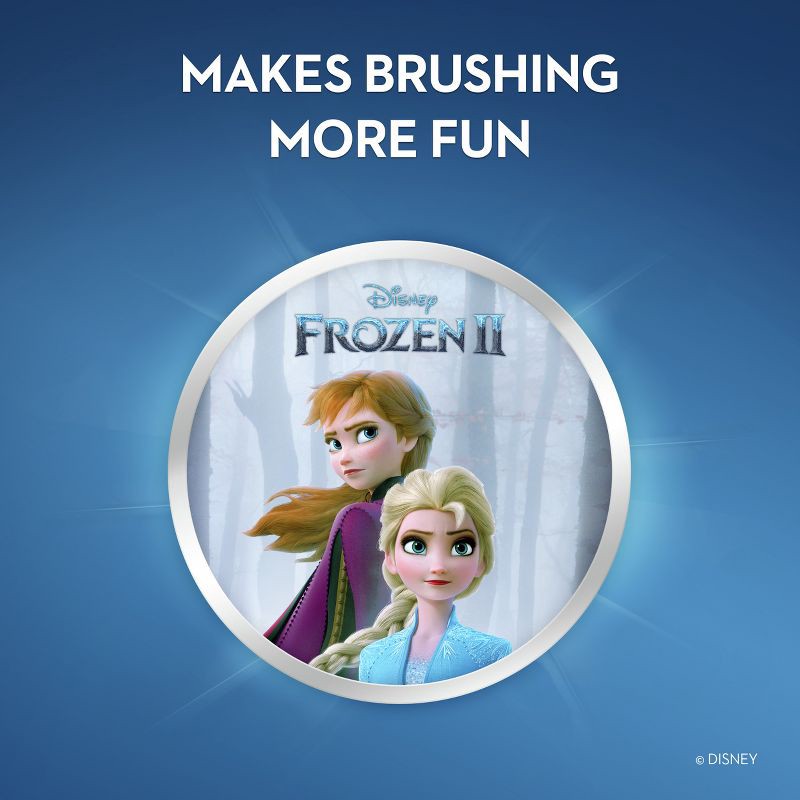 slide 4 of 10, Oral-B Kid's Battery Toothbrush featuring Disney's Frozen, Soft Bristles, for Kids 3+, 1 ct