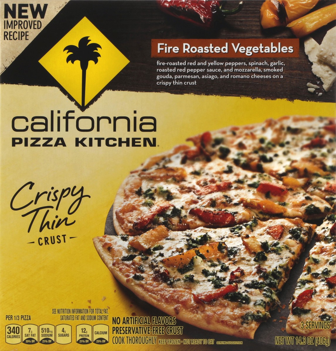 slide 4 of 4, California Pizza Kitchen Fire Roasted Vegetables Crispy Thin Crust Pizza, 14.3 oz