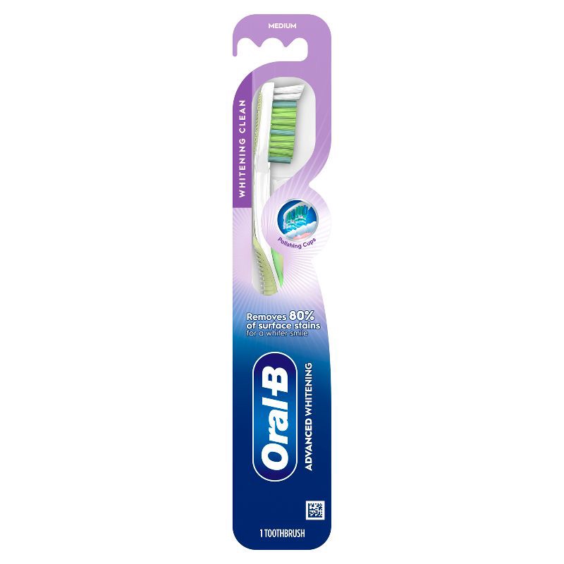 slide 2 of 9, Oral-B 3D White Vivid Manual Toothbrush, Medium Bristles - 1ct, 1 ct