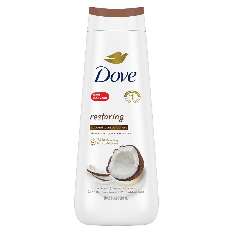 slide 2 of 7, Dove Beauty Dove Body Wash - Coconut - 20oz, 20 oz