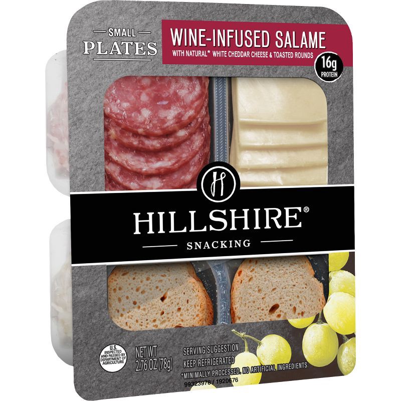 slide 4 of 5, Hillshire Farm Hillshire Snacking Wine Infused Salame Cheese and Crackers Small Plate - 2.76oz, 2.76 oz