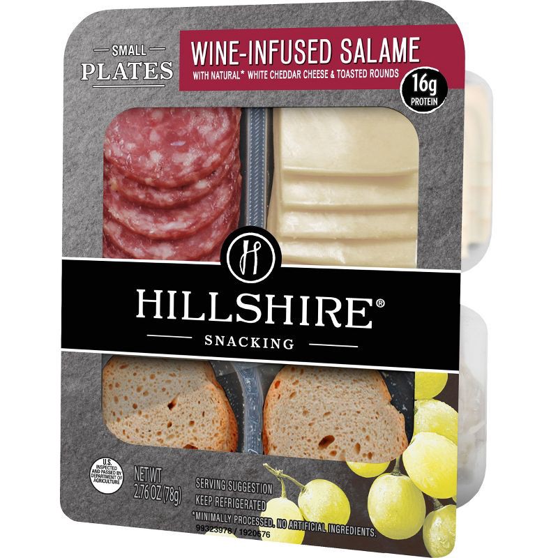 slide 6 of 7, Hillshire Farm Hillshire Snacking Wine Infused Salame Cheese and Crackers Small Plate - 2.76oz, 2.76 oz