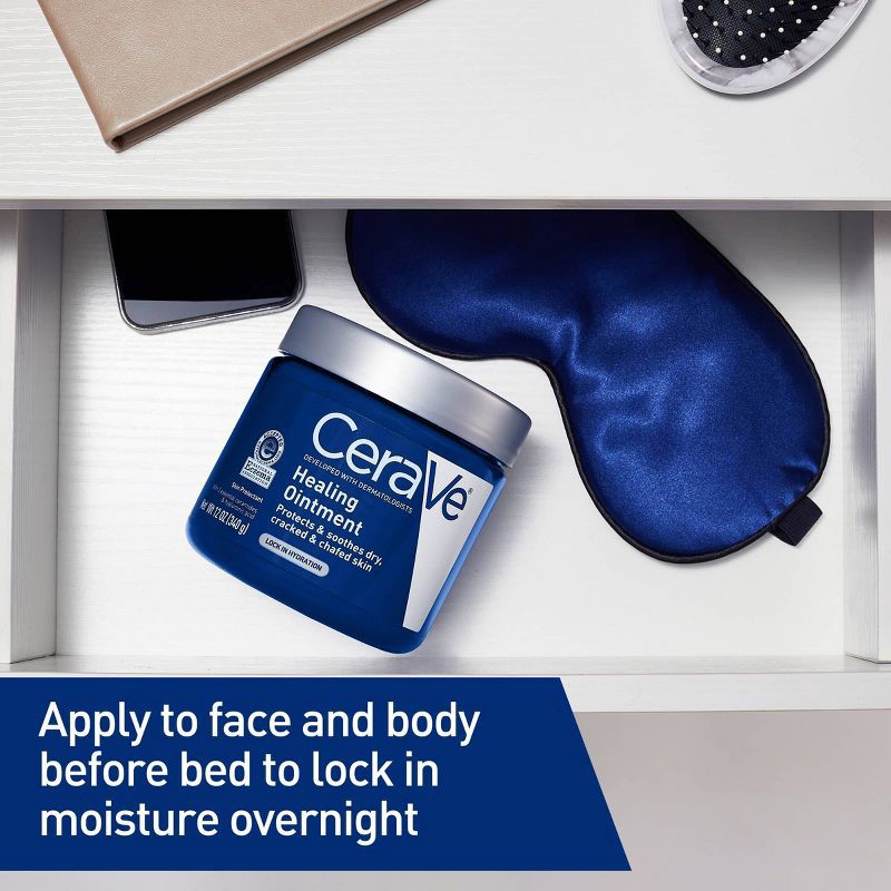 slide 4 of 13, CeraVe Healing Ointment Skin Protectant, Soothes Dry, Cracked and Chafed Skin, Non-Greasy Unscented - 12oz, 12 oz