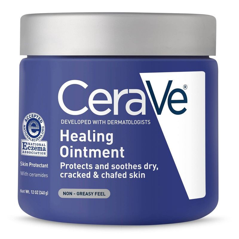 slide 1 of 12, CeraVe Healing Ointment Skin Protectant, Soothes Dry, Cracked and Chafed Skin, Non-Greasy Unscented - 12oz, 12 oz