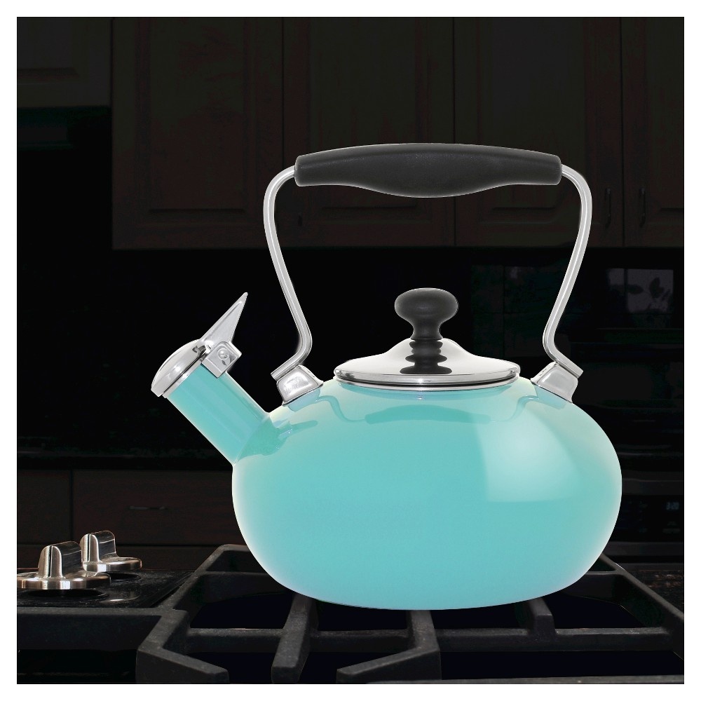 slide 8 of 8, Chantal Tilt Teakettle - Aqua, 1.8 qt