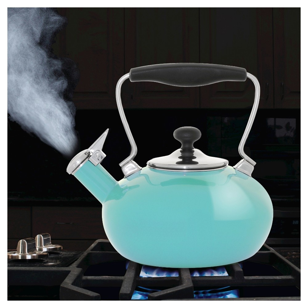 slide 3 of 8, Chantal Tilt Teakettle - Aqua, 1.8 qt