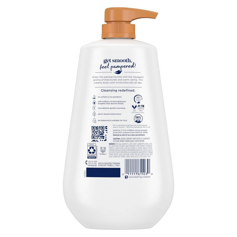 slide 2 of 11, Dove Beauty Dove Pamper Body Wash Pump - Shea Butter & Vanilla 24hr Lotion-Soft Skin - 30.6 fl oz, 30.6 fl oz