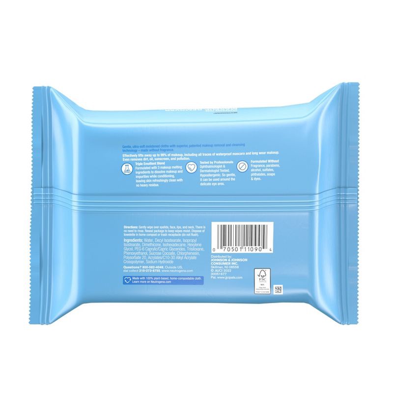 slide 2 of 7, Neutrogena Remover Wipes - Fragrance Free - 25ct, 25 ct