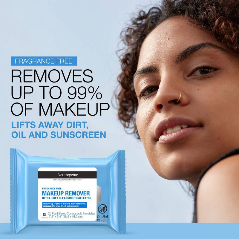 slide 4 of 7, Neutrogena Remover Wipes - Fragrance Free - 25ct, 25 ct