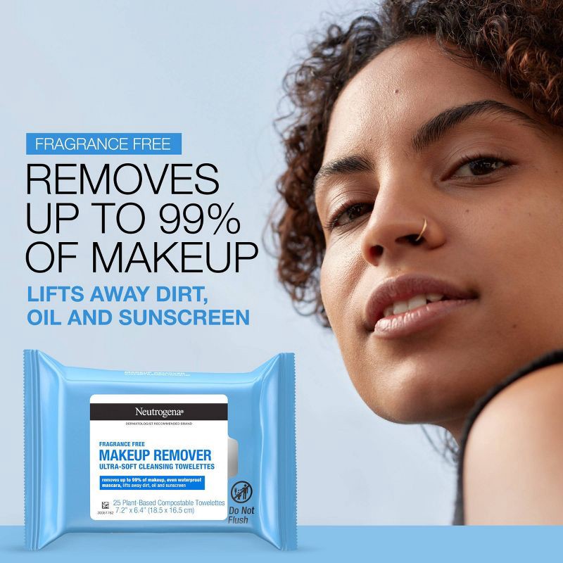 slide 4 of 7, Neutrogena Makeup Remover Wipes - Fragrance Free - 25ct, 25 ct