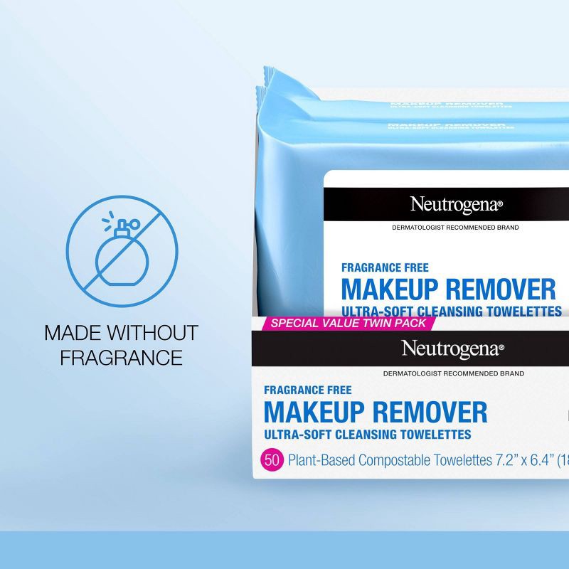 slide 6 of 7, Neutrogena Remover Wipes - Fragrance Free - 25ct, 25 ct