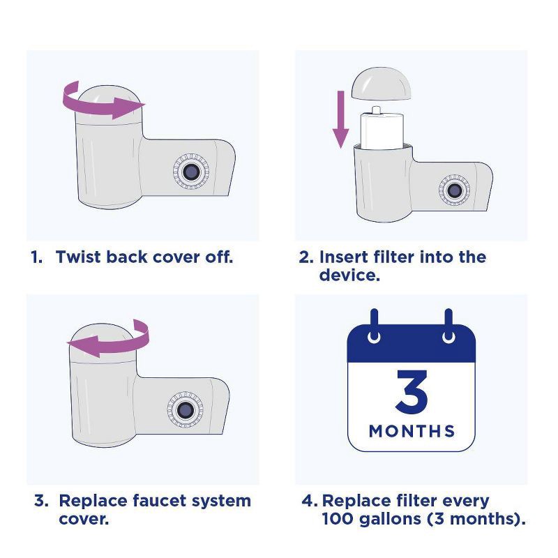 slide 9 of 11, PUR MineralClear Replacement Faucet Filter 4pk: PUR Filtration, Reduces Odors, Filters Pesticides, Mercury, Lead, 4 ct