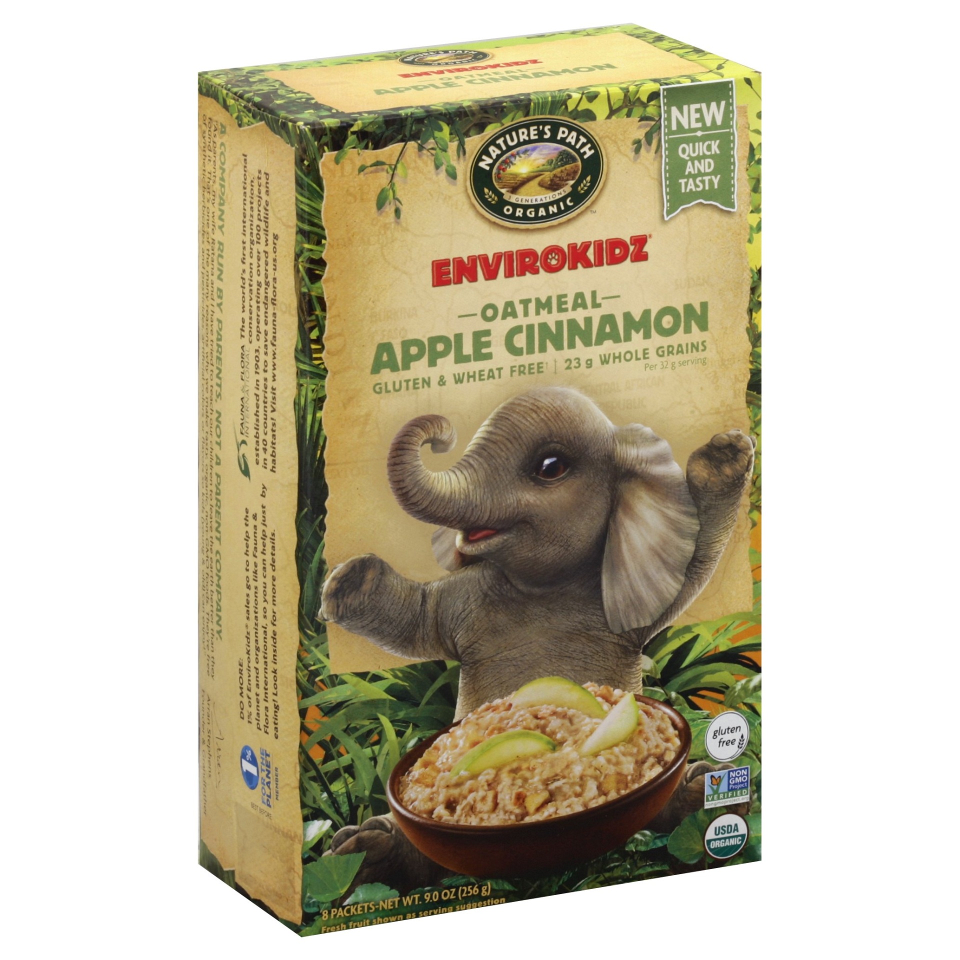 slide 1 of 4, Nature's Path EnviroKidz Apple Cinnamon Oatmeal, 8 ct